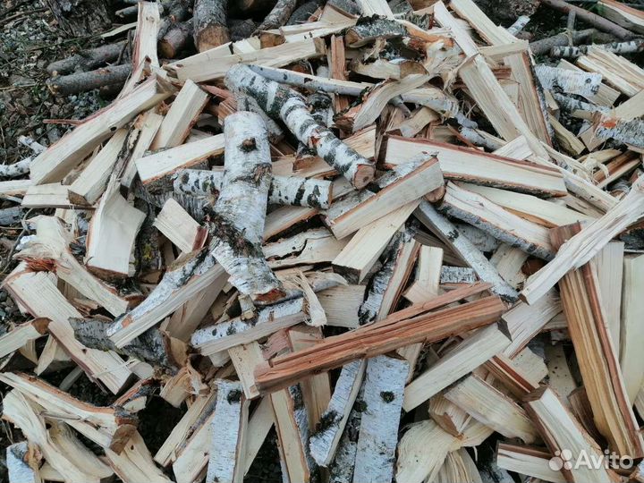 Дрова в сетках. Для бани