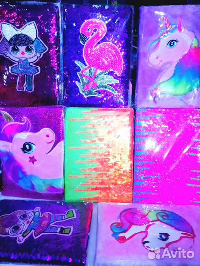 Блокноты С мехом И пайетками