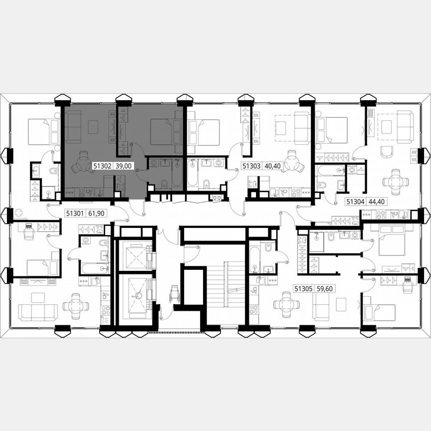1-к. квартира, 39 м², 13/17 эт.