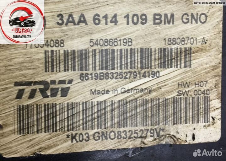 Блок ABS (Модуль абс) б/у Volkswagen Passat B7 3aa614109bm