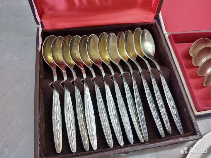 Рюмки, лопатки, солонки, ложки СССР. Мельхиор