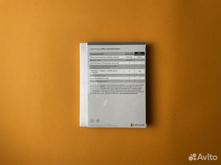 Microsoft office plus BOX 2021 3шт.Windos 10 3шт