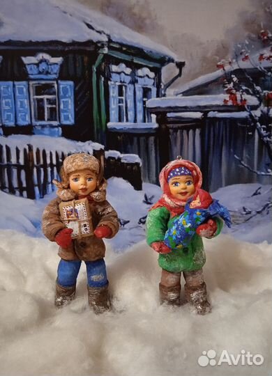 Ёлочные ватные игрушки 