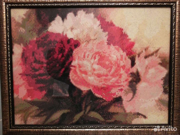 Картина пионы ручная работа
