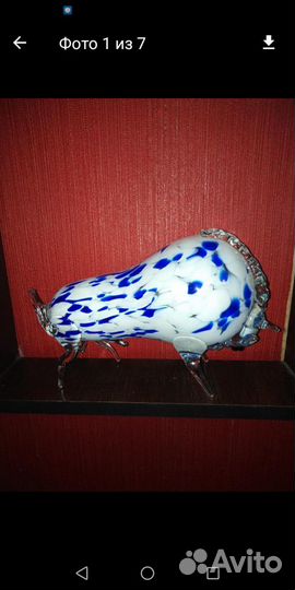 Статуэтка быка из муранского стекла