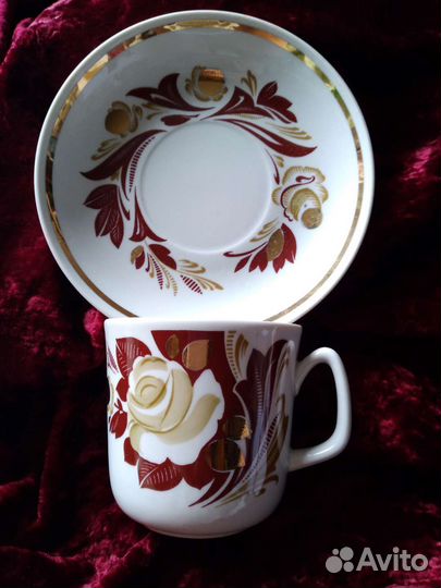 Чашка(350ml) с блюдцем.Вербилки.Винтаж.ссср