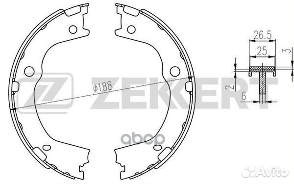 Колодки торм. бараб. задн. Hyundai Santa Fe II
