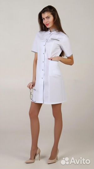 Халат мед. Каролина на кнопках (черный р.50)