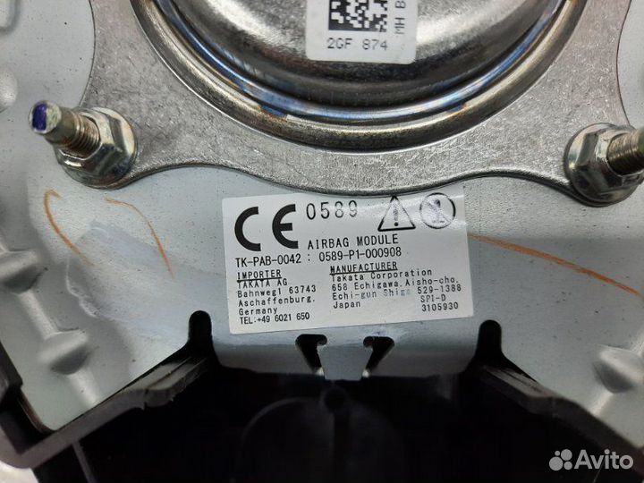 Подушка безопасности водителя Mazda Mazda6 GG LF18