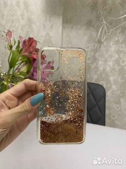 Чехол с жидкими блёстками для iPhone