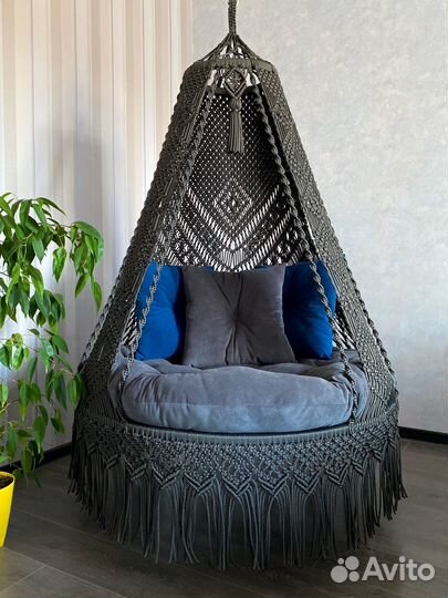 Подвесное кресло шатер макраме