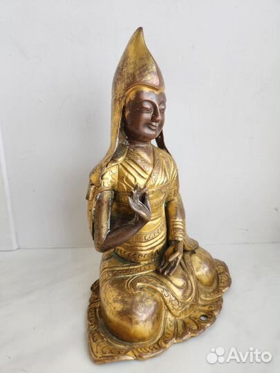 Антикварная статуэтка будда цонкапа, 18-19 век
