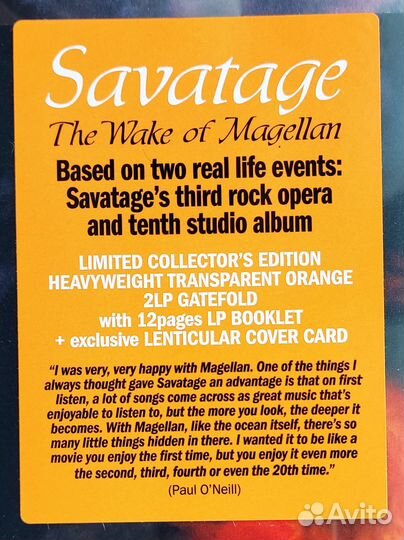 Savatage - The Wake Of Magellan новый запечатан