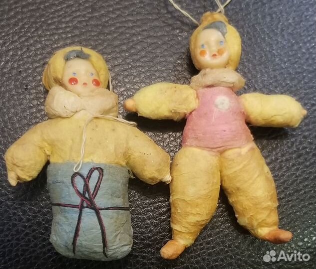 Елочный украшения игрушки из ваты и картона