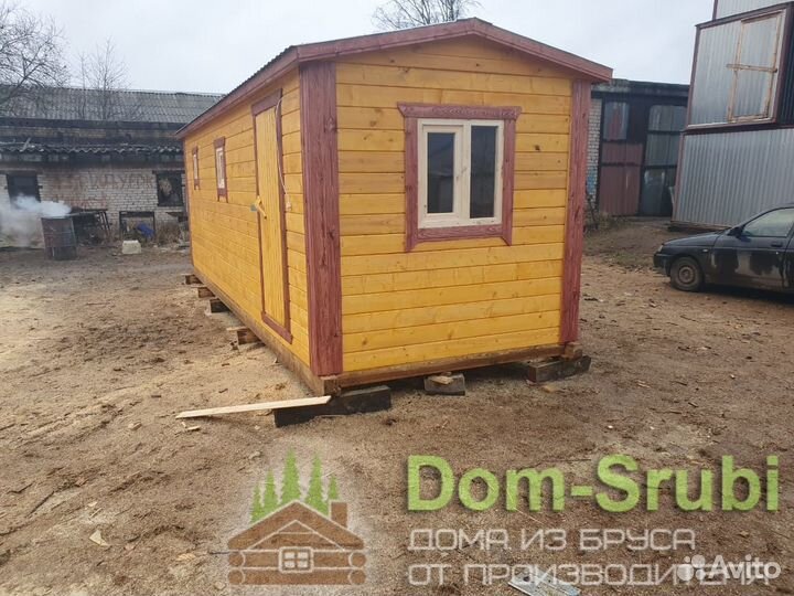 Устюжна. Мобильная баня из бруса бм-5 (2.30х7)