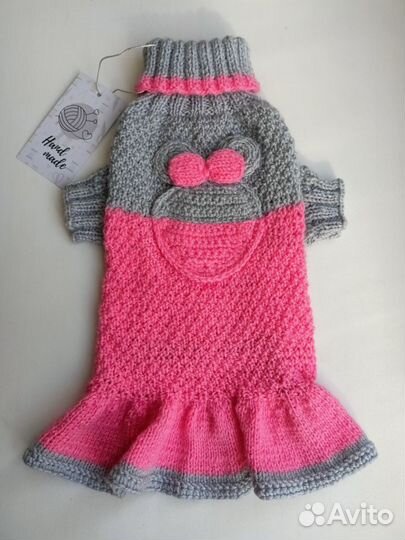 Вязаное платье для собаки