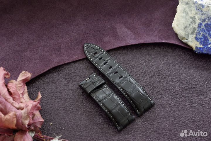 Ремешок для часов из крокодила. 24*22 мм. Handmade