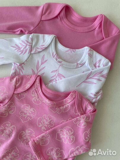 Боди с длинным рукавом, з шт