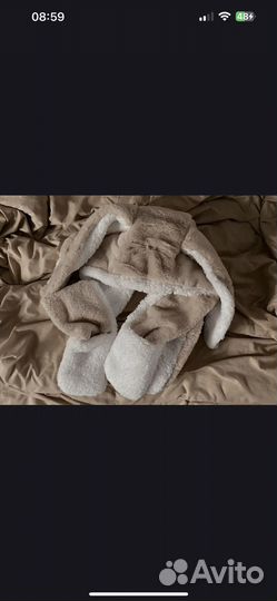 Шапка-шарф зайка