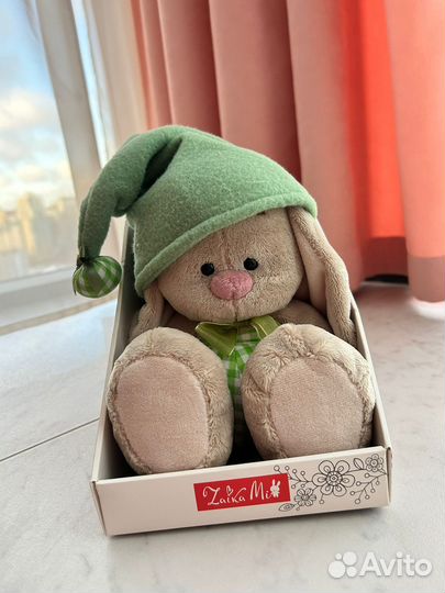 Зайка ми гномик в зелёном 18см