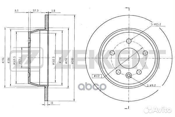Диск торм. зад. MB V-Class (638/2) 96- Vito (6