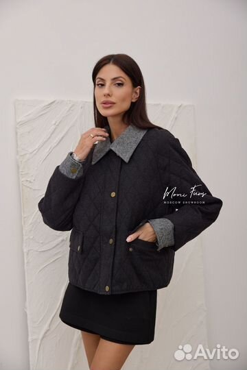 Куртка бомбер женская стеганная черная 58 см