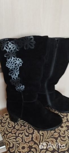 Сапоги зимние женские 37 новые, натуральная замша