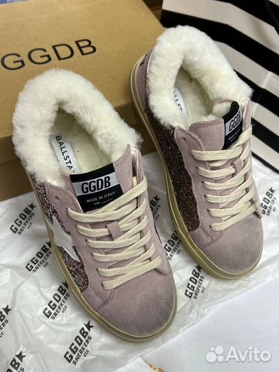 Кроссовки Кеды Golden Goose мех зима Размер 36-40