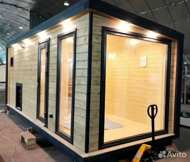 Баня с террасой модульная