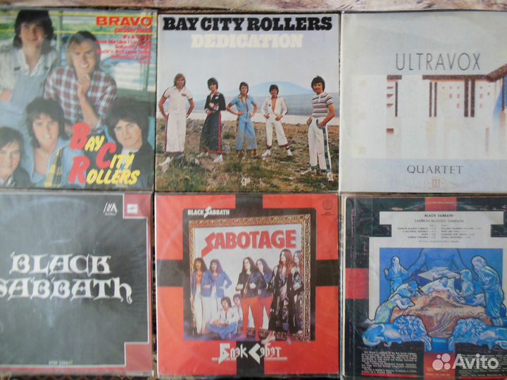 Black Sabbath 3 шт; Bay City Rollers 2 шт;Ultravox