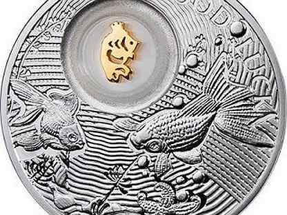 Монета на счастье Золотая рыбка серебро Ниуэ 2013г