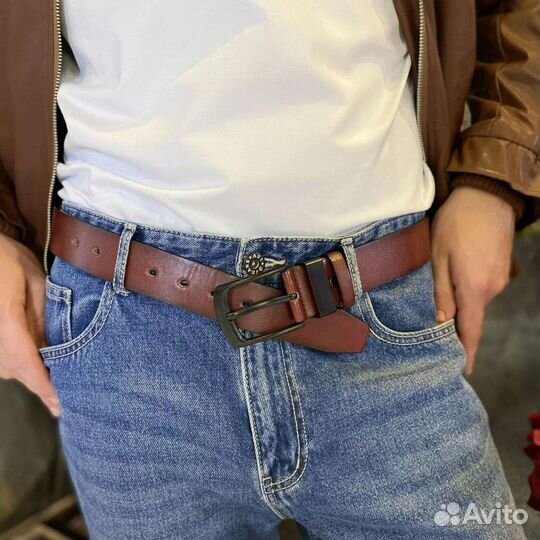 Кожаный ремень мужской