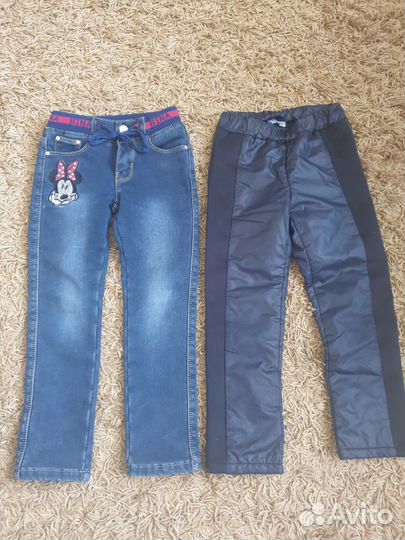 Джинсы утепленные для девочки 116см