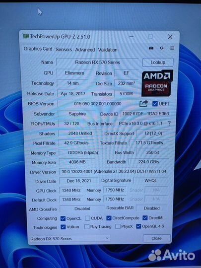MSI GamingX rx 570 4gb