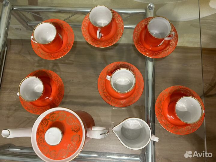 Польский кофейный сервиз. Фарфор 70-е годы