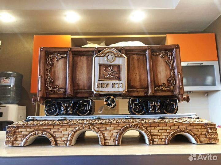 Штоф Вагон, фарфор 0,75 л редкий