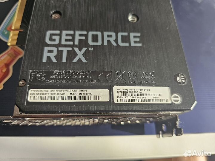 Видеокарта RTX3060Ti 8gb Palit dual