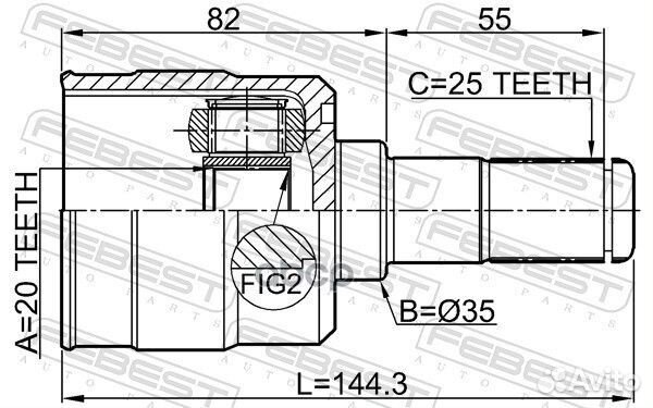 ШРУС внутренний 20X35X25 hyundai tucson 18- 121