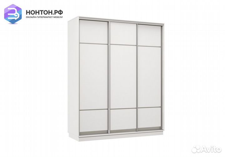 Шкаф-купе трёхдверный Фет белый