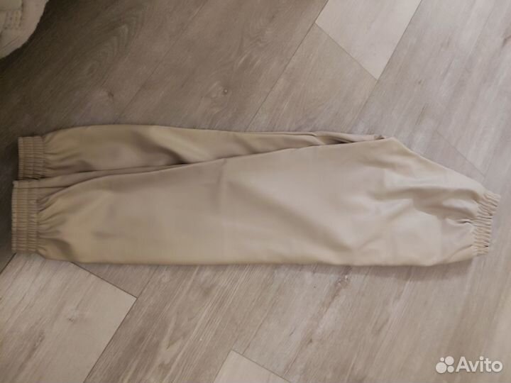 Новые Теплые брюки с начёсом, экокожа, р.48 L