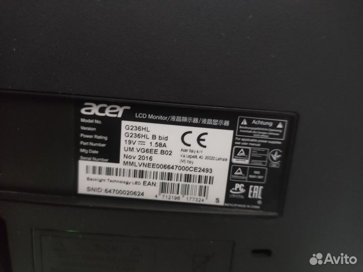 Монитор Acer G236HL