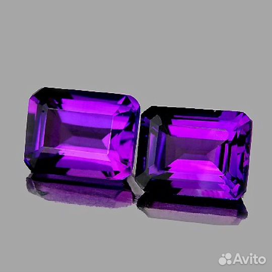 Аметист натуральный 3,21Ct 2шт 8х6мм VVS Бразилия