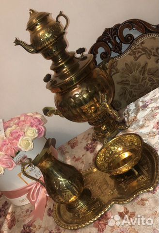 Медный самовар на дровах