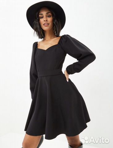 Платье женское черное мини нарядное офис