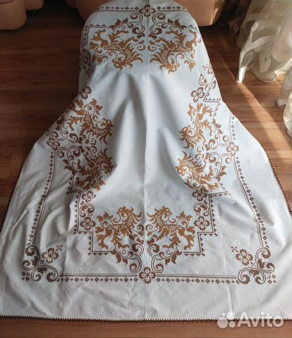 Скатерть лен Германия ручная вышивка