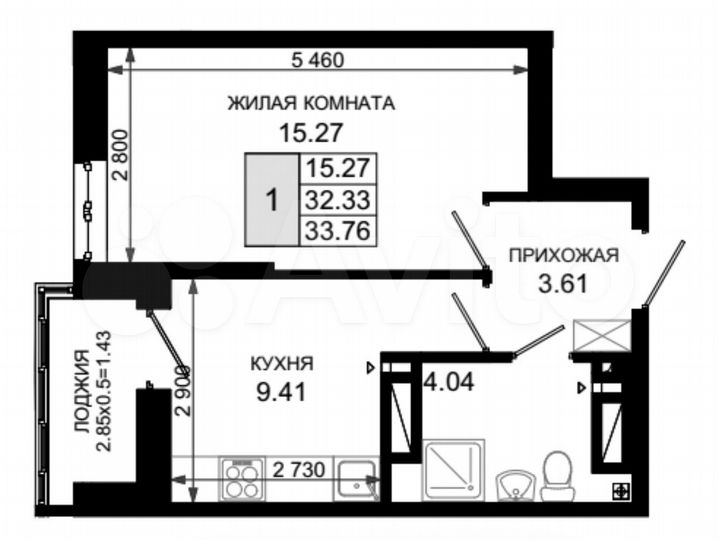 1-к. квартира, 33,8 м², 16/25 эт.