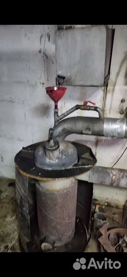 Печь на отработке с поддувом и дымоходом 159мм