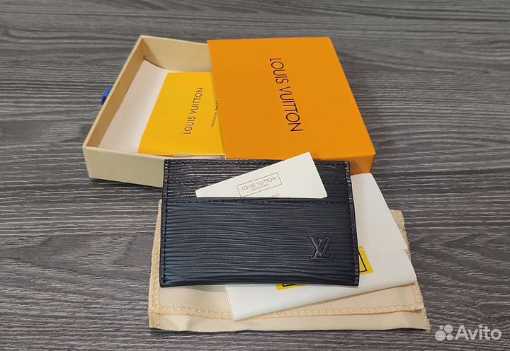 Кардхолдер мужской кожаный LV epi black новый
