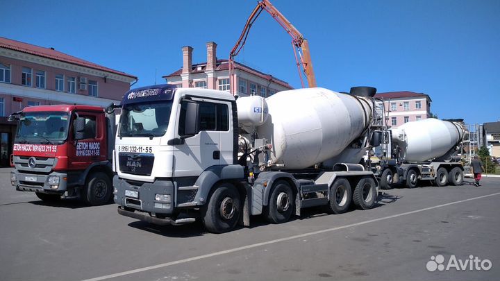 Бетон м100-м500(мы завод), бетононасос(37м)