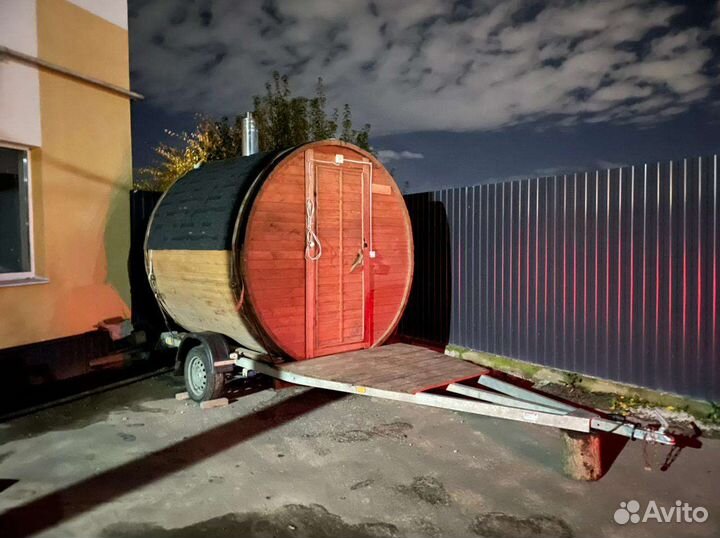 Баня бочка на колесах аренда